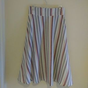 Unique Vintage Circle A-line Striped Pocket Skirt